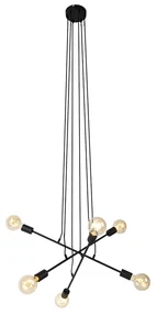 Moderné závesné svietidlo čierne 80 cm 6-svetlo - Sydney