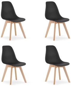 Súprava 4ks jedálenských stoličiek KITO čiernych