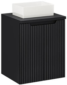 Závěsná skříňka Nova Black Gaja II s deskou a umyvadlem 50 cm černá