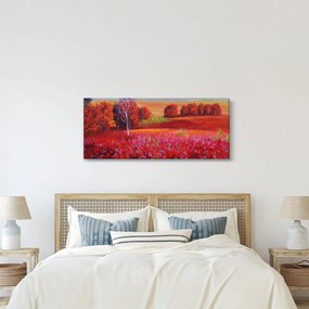 Obraz červenej krajiny (120x50 cm)