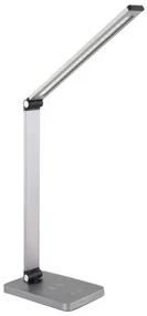 Stolná lampa Platinet 10 W, bezdrôtové nabíjanie + USB, strieborná