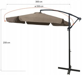 Dekorstudio Veľký záhradný slnečník Dallas - 350 cm - béžový