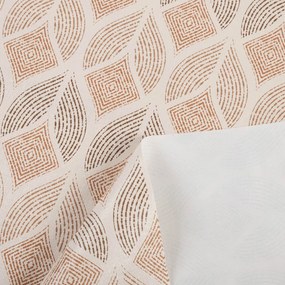 PVC obrus Hnedé designové lístky na krémovom PV-204 - metráž š. 140 cm