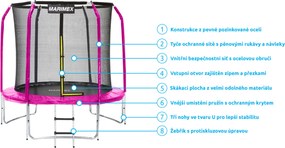 Marimex | Trampolína Marimex Standard 244 cm ružová + ochranná sieť + rebrík ZADARMO | 19000110