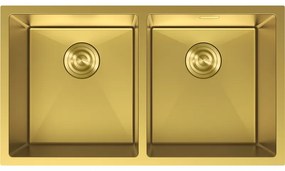 Mexen Binox, 2-komorový nerezový drez 800 x 450 mm, brúsená zlatá, 6421802000-55