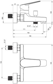 Deante Dear Boro, sprchová súprava s pákovou sprchovou batériou, čierna matná, DEA-NERZN10M