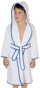 Bellatex Detský froté župan biely s modrým lemom, 68 cm