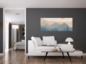 Obraz - Tyrkysové hory N⁰1 (120x50 cm)