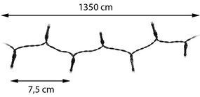 Vianočné svetielka 13,5 m/180 led studená biela