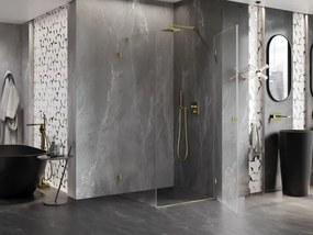 Mexen Lunar-B L, 1-krídlový sprchový kút, pravý, 90 x 90 cm, 8mm číre sklo, zlatý matný profil, 832L-090-090-55-00-P