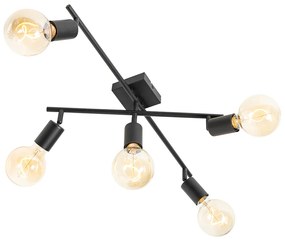 Moderné bodové svetlo čierne 5-žiarovkové - Facil