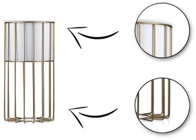 Květináč na stojanu LOFT III 42 cm zlatý/bílý