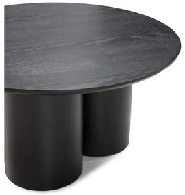 Čierny okrúhly konferenčný stolík ø 80 cm Lua – MOME