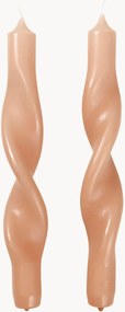 Ručne vyrobené dlhé sviečky Twist, 2 ks