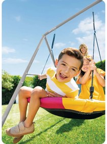 INTEX Detská záhradná hojdačka 44126 – dvojitá (klasická + bocianie hniezdo) pre 3 deti