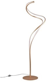 LED stojacia lampa s kovovým tienidlom v zlatej farbe (výška 160 cm) Nala – Trio Select