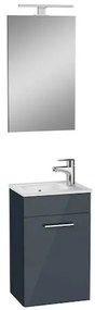 Kúpeľňová zostava s umývadlom, zrkadlom a osvetlením VitrA Mia 39x61x28 cm antracitový lesk MIASET40A, 1 ks