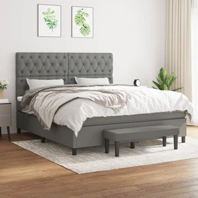Boxspring posteľ s matracom tmavosivá 160x200 cm látka 3136846