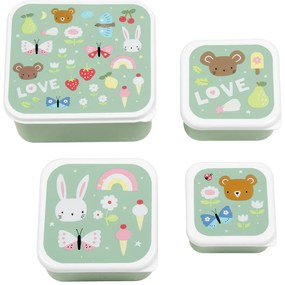 A Little Lovely Company - súprava štyroch desiatových škatuliek - radosť