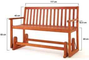 InternetovaZahrada - Záhradná hojdacia lavica - 124 cm
