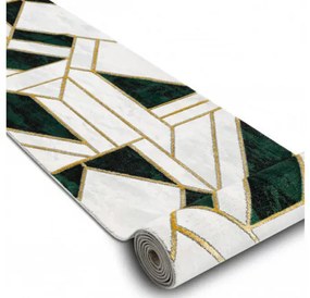 Behúň EMERALD exkluzívny 1015 glamour, marmur, geometrický zelený/zlatý - výpredaj