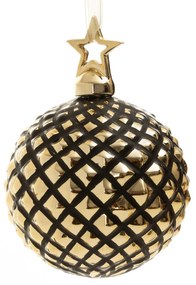 SKLENENÁ VIANOČNÁ BANKA NA STROMČEK (FI) 8 CM VZOROVANÁ