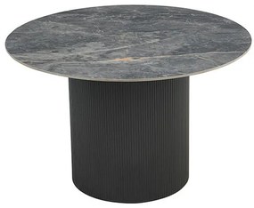 Okrúhly keramický jedálenský stôl Messina čierna 120cm