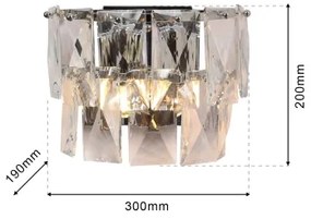 Krištáľové nástenné svietidlo CHELSEA 2xE14/40W/230V chróm