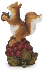 Dekoračná veverička na lesnom ovocí 11 cm