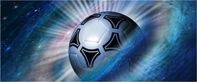 Obraz - Futbalová lopta vo vesmíre (120x50 cm)