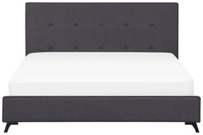 Čalúnená posteľ 160 x 200 cm tmavosivá AMBASSADOR Beliani