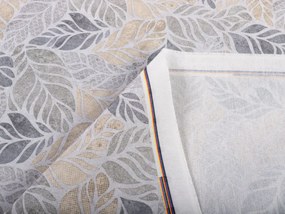 Biante Dekoračný záves PML-057 Mozaika žltosivých listov na sivom 145x140 cm