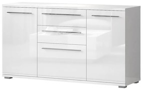 Komoda Piano K150-3K2F/PN-70/KA/70 lakované crystal white