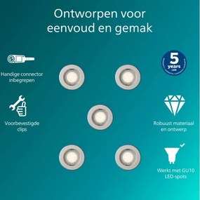 Philips - SADA 5 ks zapustených stropných svietidiel PERIDOT, 1x GU10/7W/230V, strieborná