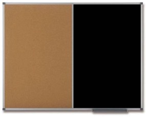 Toptabule.sk  Kombinovaná tabuľa čierna v hliníkovom ráme 90x60 cm