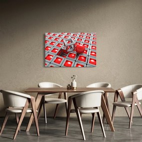Obraz - 3D metalická abstrakcia (90x60 cm)