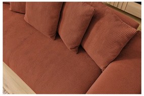 Menčestrová pohovka v tehlovej farbe 280 cm Voltaire – Bobochic Paris