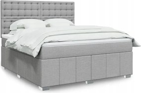 vidaXL Boxspring posteľ s matracom bledosivá 180x200 cm látka