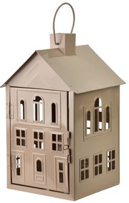 Kovová lucerna Roger 20,3x20x33,8 cm béžová