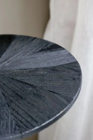 Čierny antik drevený okrúhly nástenný stôl Wall Table - Ø 35*45 cm