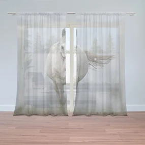 Sablio Záclony Biely kôň 3: 2ks 150x250cm
