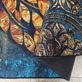 DY Modrý koberec s orientálnym vzorom Horeca-New 125 Rozmer: 80x150 cm