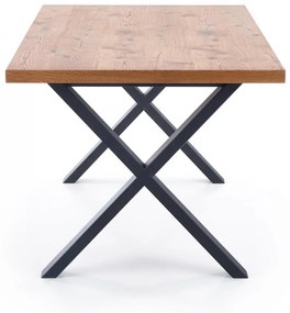 Jídelní rozkládací stůl Xaver 160/250 cm dub jasný/černý