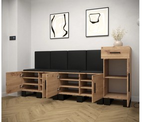 Predsieňová zostava Amanda 17 (dub artisan + tmavosivá). Vlastná spoľahlivá doprava až k Vám domov. 1086004