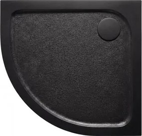 Sprchová vanička štvrťkruhová SAT Project 100x100 cm liaty mramor čierna SATSVPRO100SCA