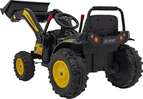 Ramiz Detský traktor na batérie žltý + pohyblivé rameno s lyžicou + diaľkové ovládanie + pomalý štart + FM rádio + LED
