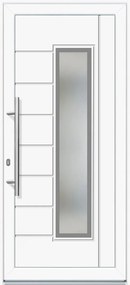 Solid Elements Vchodové dvere T054, 90 L, rozmer vr. zárubne: 1000 × 2100 mm, plast, ľavé, biele, presklené