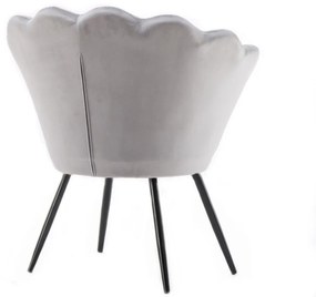 LuxuryForm DESIGN Kreslo FREY VELUR s čiernymi nohami - svetlo šedé