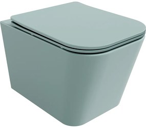 Mexen Teo, závesné WC Rimless s WC doskou slim, duroplast, zelená matná, 30854048