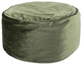 Machovo zelený zamatový guľatý puf Copper - 60 * 60 * 30cm